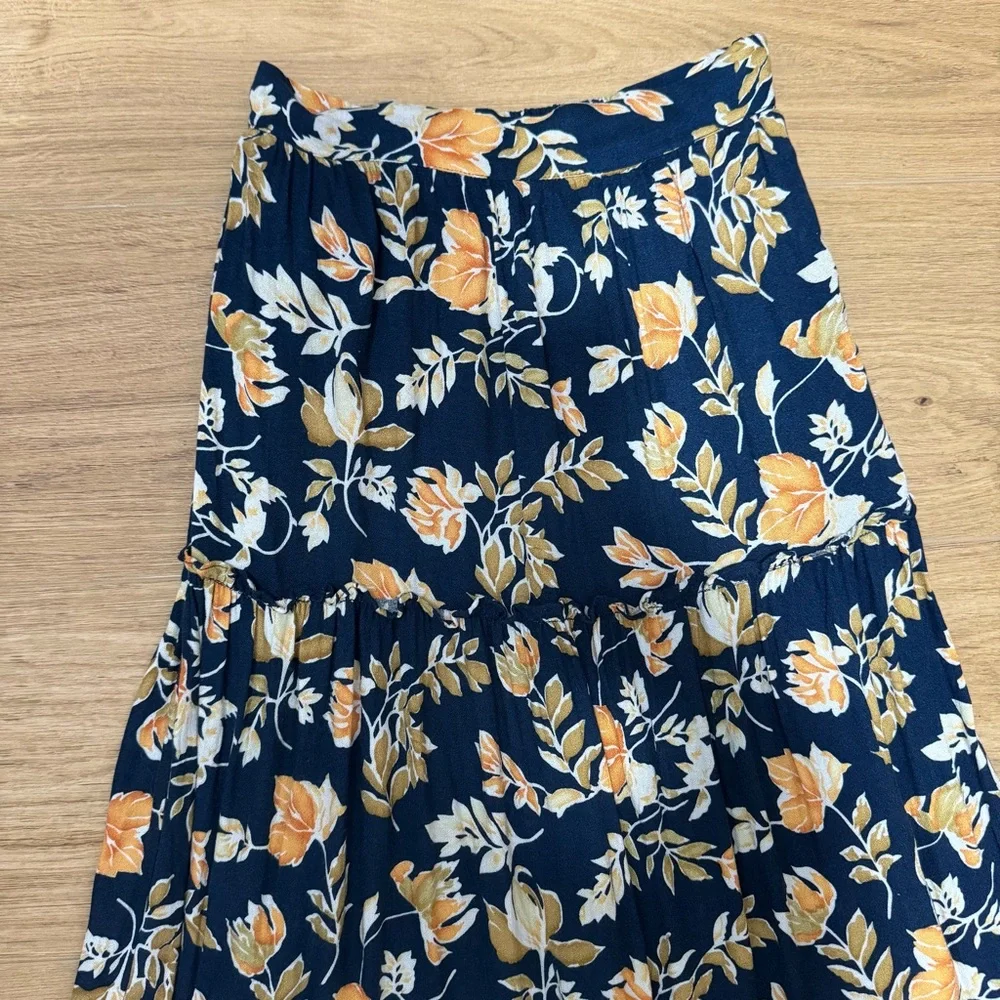 Seven Wonders Elana Crop Top Maxi Skirt Set Women XS One Shoulder Floral Tiered